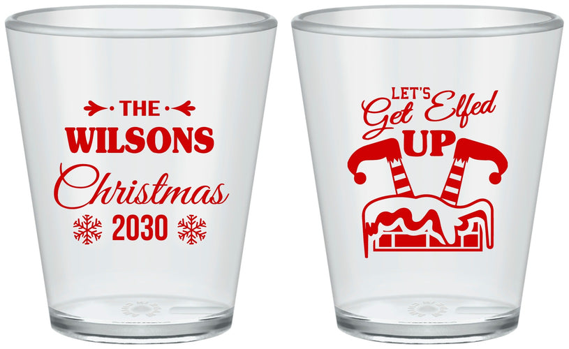Custom Christmas Plastic Shot Glasses - Lets Get Elfed Up | 280006