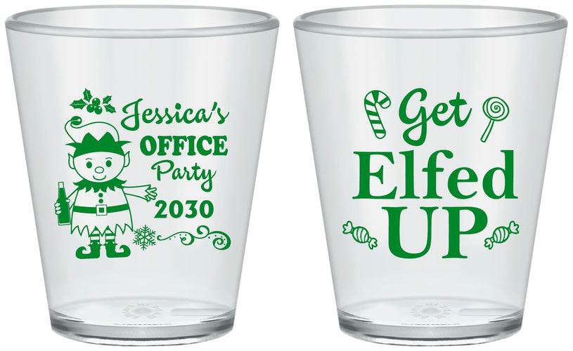 Custom Christmas Plastic Shot Glasses - Lets Get Elfed Up | 280007