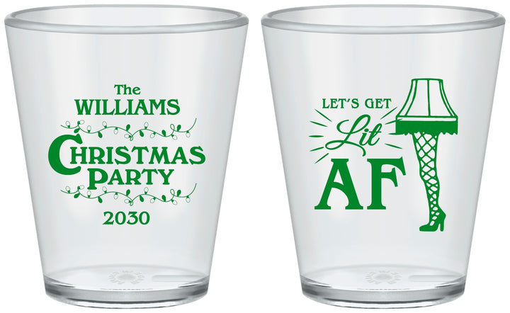 Custom Christmas Plastic Shot Glasses - Lit Af | 280011