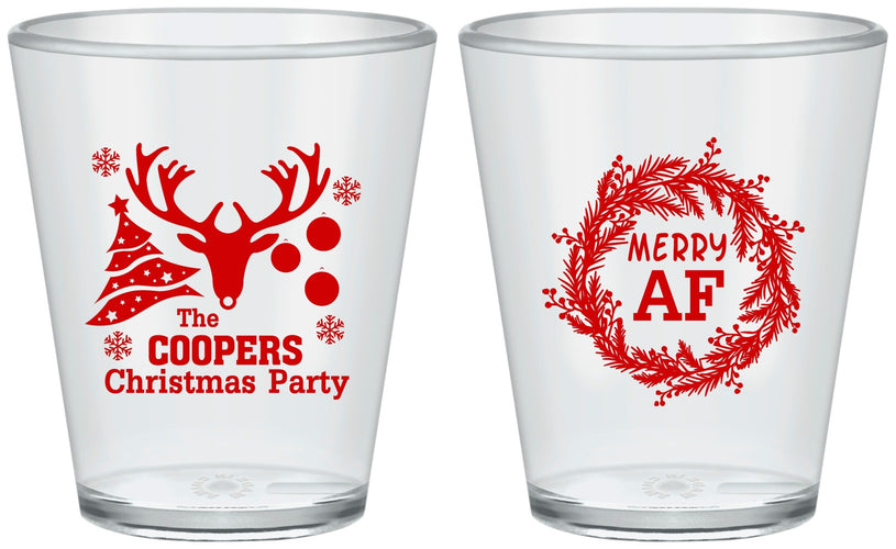 Custom Christmas Plastic Shot Glasses - Merry Af | 280014
