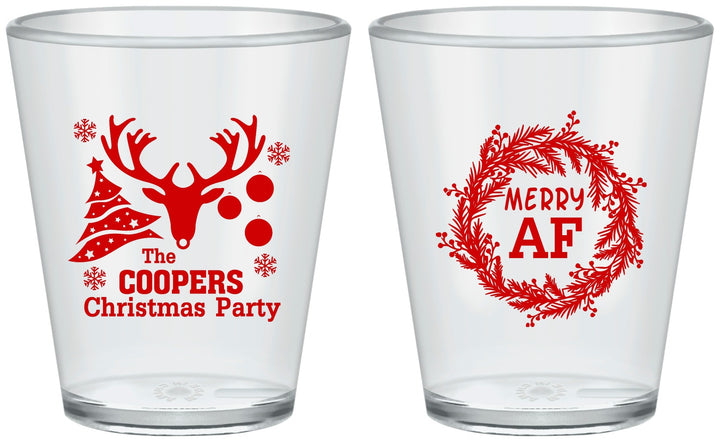Custom Christmas Plastic Shot Glasses - Merry Af | 280014