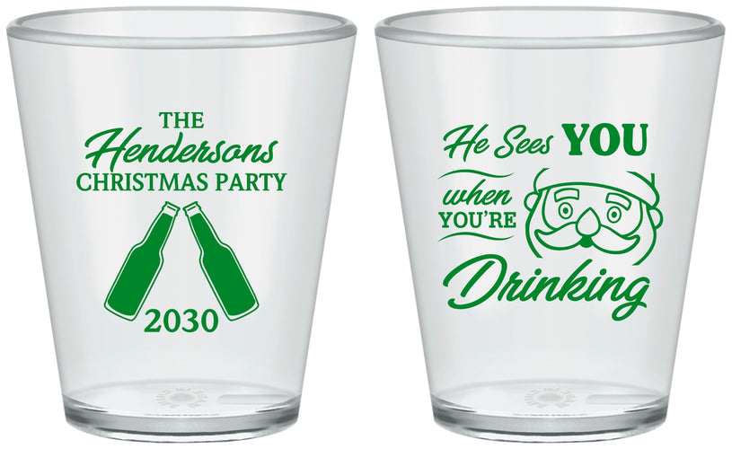 Custom Christmas Plastic Shot Glasses - Santa | 280015