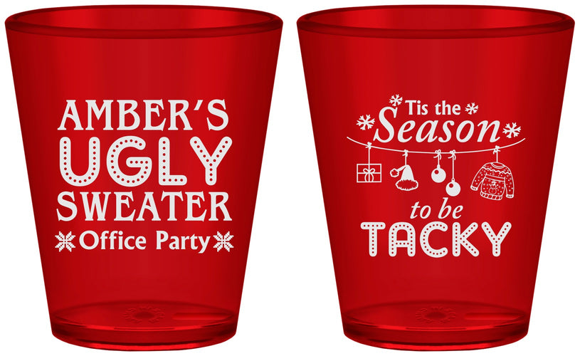 Custom Christmas Plastic Shot Glasses - Til The Season To Be Tacky | 280020