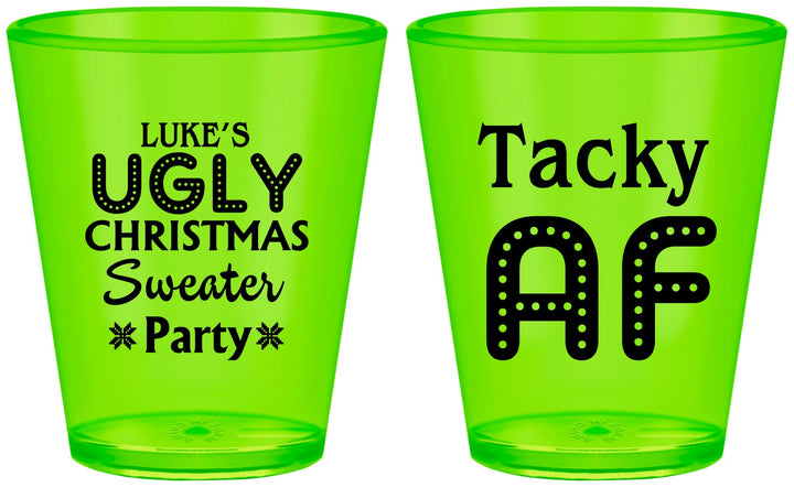 Custom Christmas Plastic Shot Glasses - Tacky Af | 280021