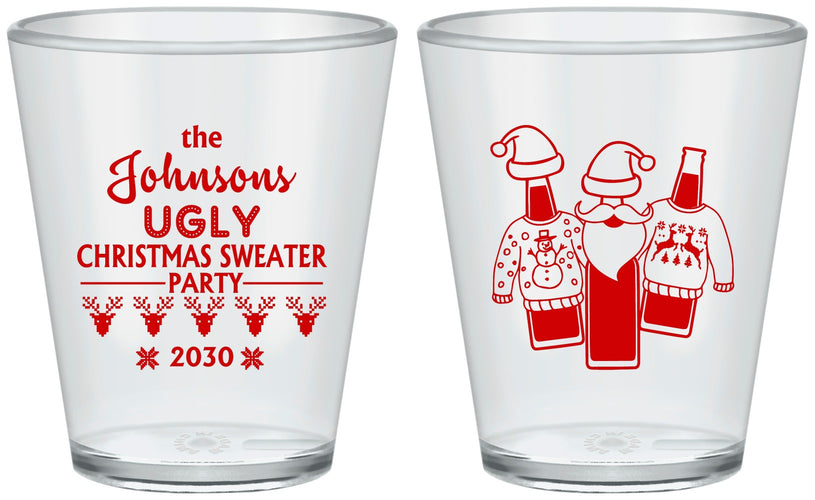 Custom Christmas Plastic Shot Glasses - Ugly Sweater | 280022