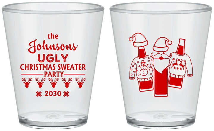 Custom Christmas Plastic Shot Glasses - Ugly Sweater | 280022