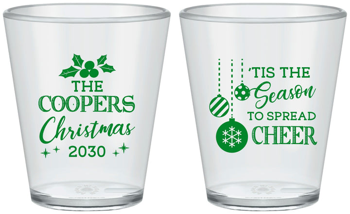 Custom Christmas Plastic Shot Glasses - Tis The Season | 280027