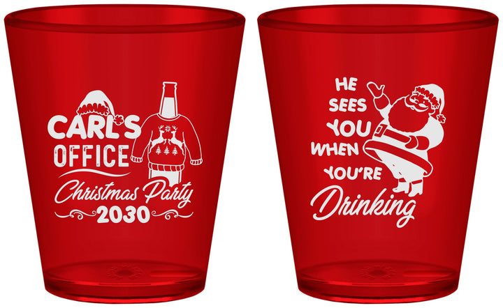 Custom Christmas Plastic Shot Glasses - Santa Claus | 280028