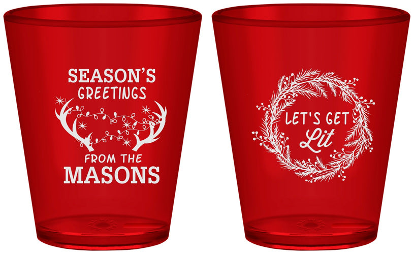 Custom Christmas Plastic Shot Glasses - Lets Get Lit | 280032