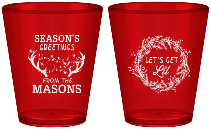 Custom Christmas Plastic Shot Glasses - Lets Get Lit | 280032