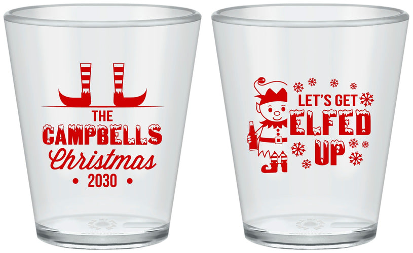Custom Christmas Plastic Shot Glasses - Lets Get Elfed Up | 280038