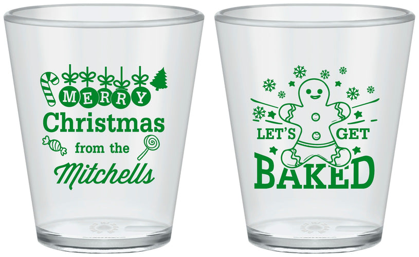 Custom Christmas Plastic Shot Glasses - Lets Get Baked | 280039