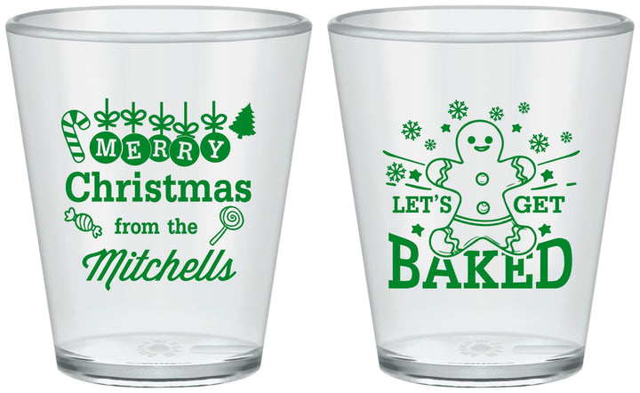 Custom Christmas Plastic Shot Glasses - Lets Get Baked | 280039