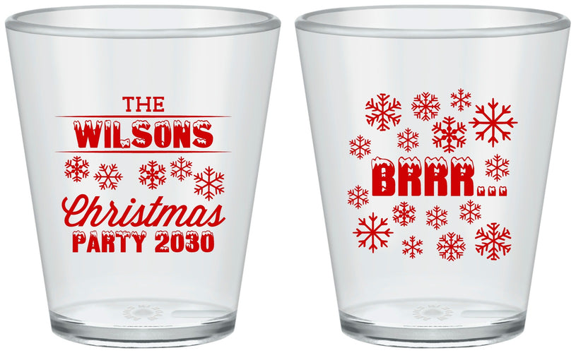 Custom Christmas Plastic Shot Glasses - Snowflakes | 280042