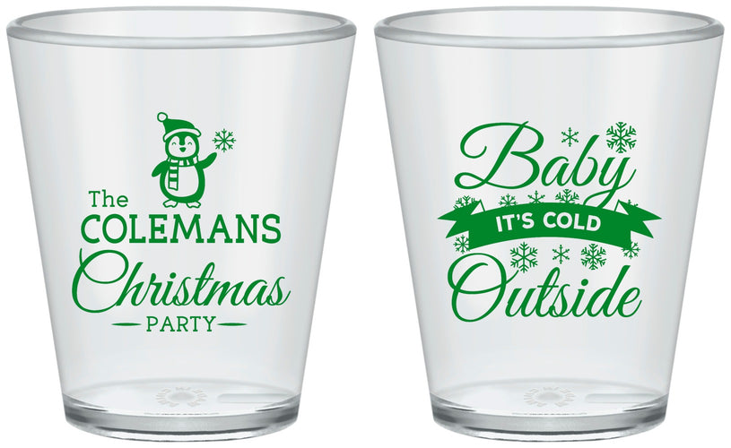 Custom Christmas Plastic Shot Glasses - Cold Outside | 280043