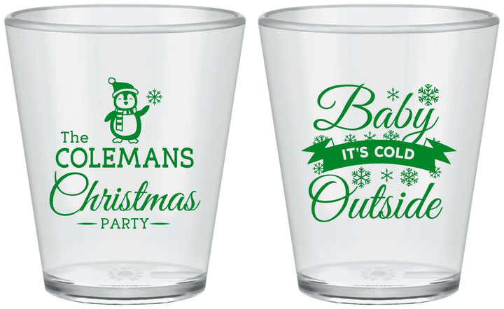 Custom Christmas Plastic Shot Glasses - Cold Outside | 280043