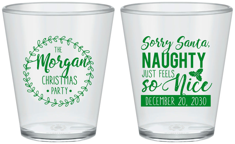 Custom Christmas Plastic Shot Glasses - Naughty Or Nice | 280047