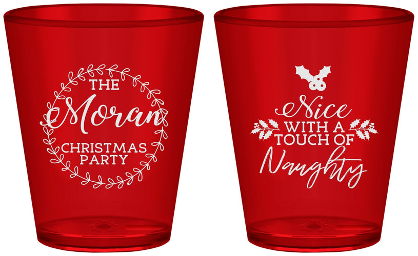 Custom Christmas Plastic Shot Glasses - Touch Of Naughty | 280048