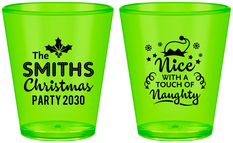 Custom Christmas Plastic Shot Glasses - Touch Of Naughty | 280049