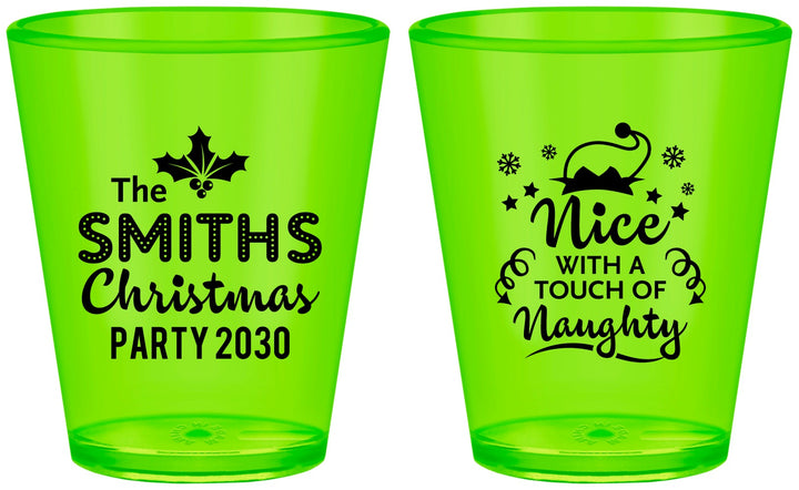 Custom Christmas Plastic Shot Glasses - Touch Of Naughty | 280049