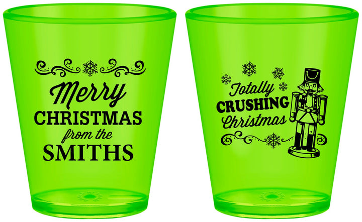 Custom Christmas Plastic Shot Glasses - Snowflakes | 280053