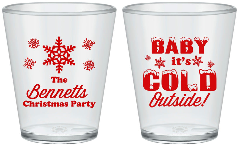 Custom Christmas Plastic Shot Glasses - Joy To The World | 280054