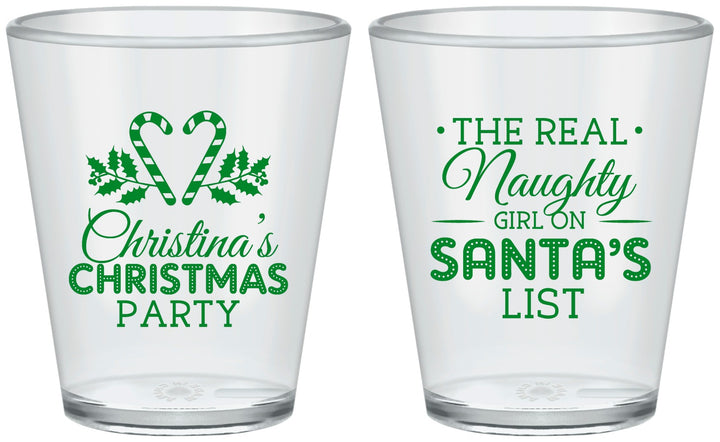 Custom Christmas Plastic Shot Glasses - Naughty List | 280059