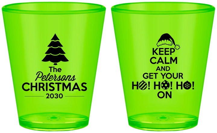 Custom Christmas Plastic Shot Glasses - Ho Ho Ho | 280061