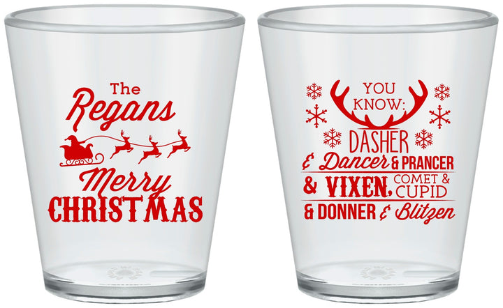 Custom Christmas Plastic Shot Glasses - Reindeer | 280062