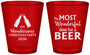 Custom Christmas Plastic Shot Glasses - Wonderful Time For A Beer | 280064