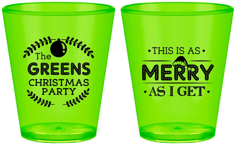 Custom Christmas Plastic Shot Glasses - Merry As I Get | 280065