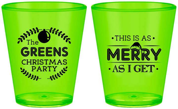 Custom Christmas Plastic Shot Glasses - Merry As I Get | 280065