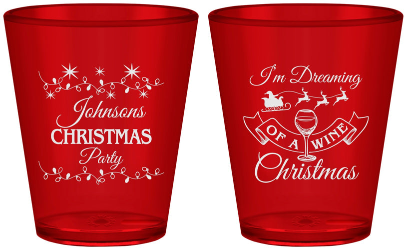 Custom Christmas Plastic Shot Glasses - Wine | 280068