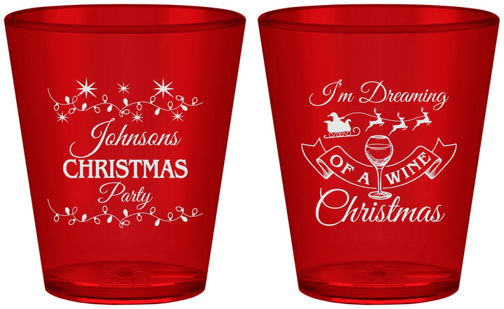 Custom Christmas Plastic Shot Glasses - Wine | 280068