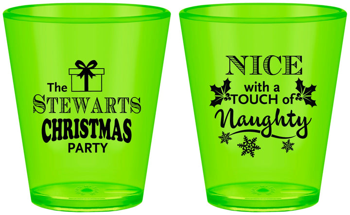 Custom Christmas Plastic Shot Glasses - Naughty Or Nice | 280069