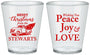 Custom Christmas Plastic Shot Glasses - Peace Joy Love | 280070