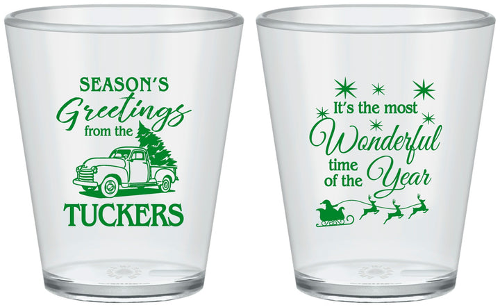 Custom Christmas Plastic Shot Glasses - Season Greetings | 280071