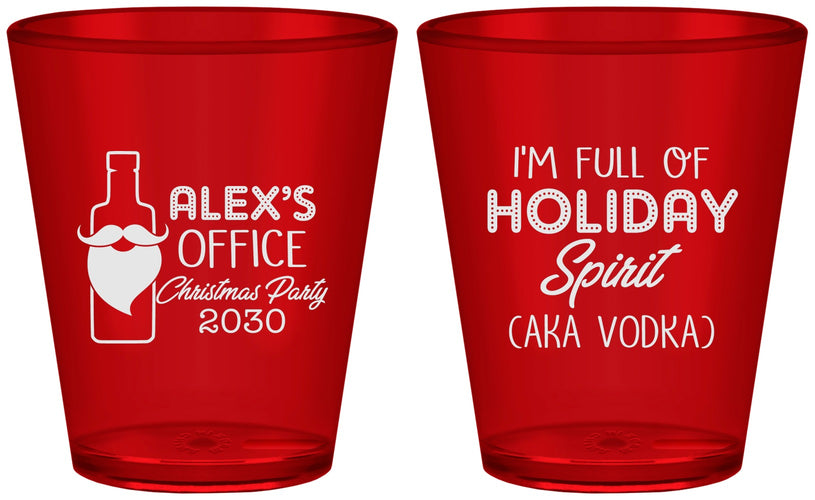 Custom Christmas Plastic Shot Glasses - Holiday Spirit | 280072