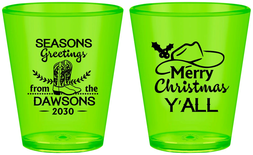 Custom Christmas Plastic Shot Glasses - Texas | 280077