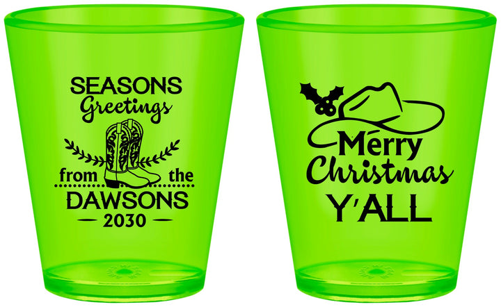Custom Christmas Plastic Shot Glasses - Texas | 280077