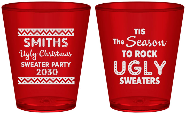 Custom Christmas Plastic Shot Glasses - Ugly Sweater | 280080