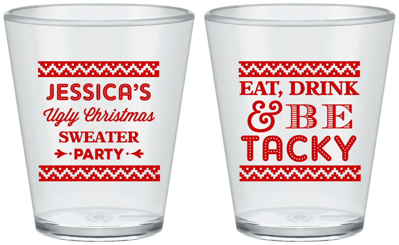 Custom Christmas Plastic Shot Glasses - Eat Drink Tacky | 280082