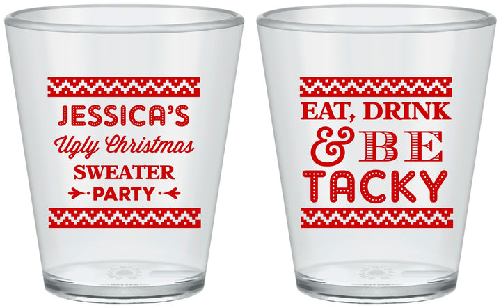 Custom Christmas Plastic Shot Glasses - Eat Drink Tacky | 280082