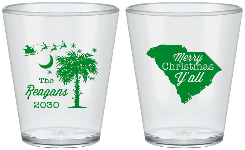 Custom Christmas Plastic Shot Glasses - South Carolina | 280083