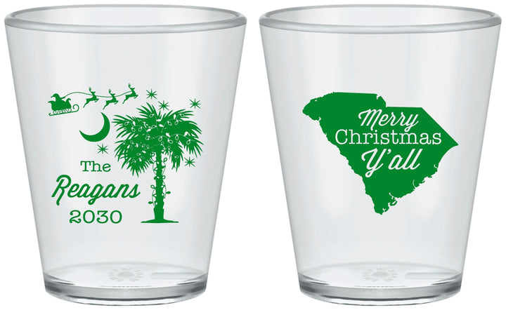 Custom Christmas Plastic Shot Glasses - South Carolina | 280083