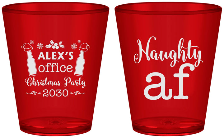 Custom Christmas Plastic Shot Glasses - Naughty Af | 280084
