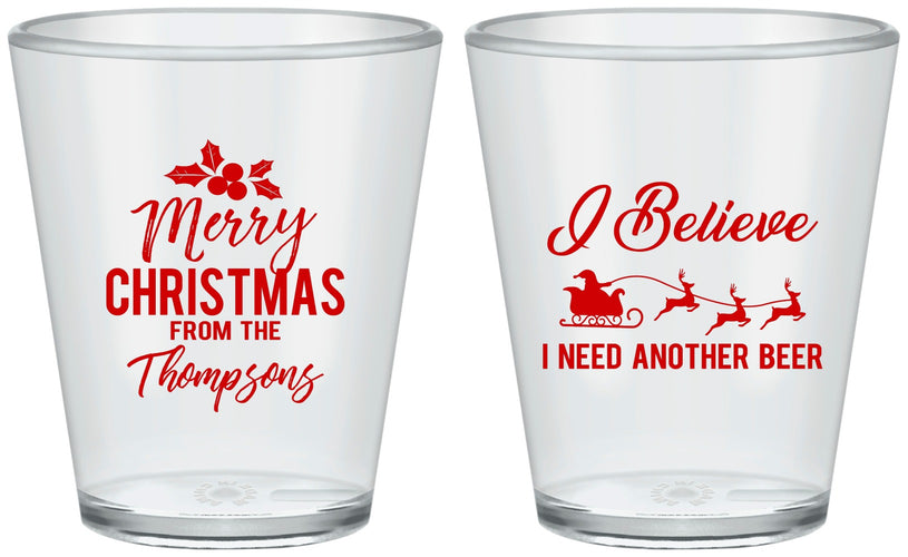 Custom Christmas Plastic Shot Glasses - Santa Claus | 280086