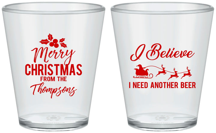 Custom Christmas Plastic Shot Glasses - Santa Claus | 280086