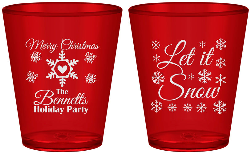 Custom Christmas Plastic Shot Glasses - Let Is Snow | 280088