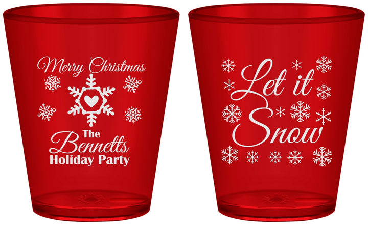 Custom Christmas Plastic Shot Glasses - Let Is Snow | 280088